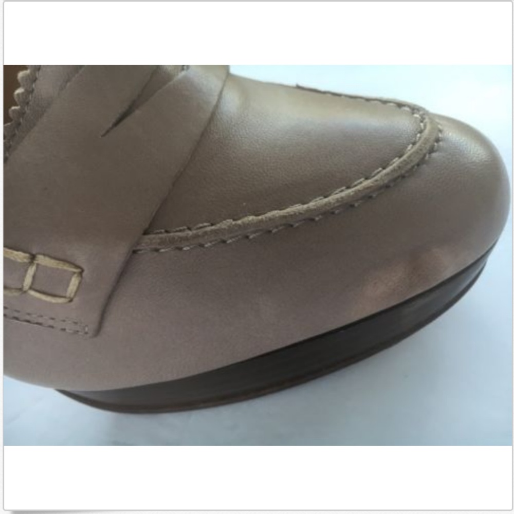 J Crew Taupe Nude Biella Penny Loafer High Heel. - Picture 7 of 8